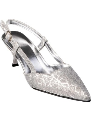 Desire Gümüş Arkası Açık Stiletto