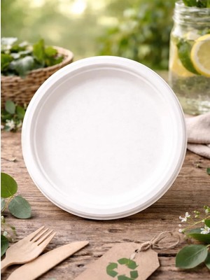 Parti Adresi Doğa Dostu Karton Tabak  – Geri Dönüştürülebilir Parti Tabağı 26 cm 25'li