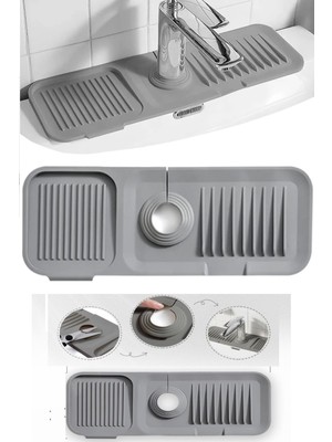 SHC4200 Elastik Mutfak Banyo Musluk Matı Düzenleyici Kaydırmaz Taban Organizer Lavabo Kenar Matı