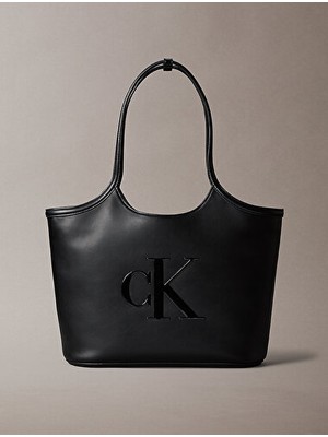 Calvin Klein Kadın Ck Bold Shopper El Çantası Siyah Renkli Şık ve Fonksiyonel Tasarım