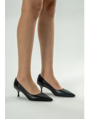 Desire Siyah Hakiki Deri Stiletto