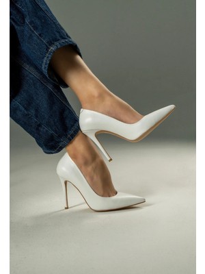 Desire Beyaz Yüksek Topuklu Stiletto