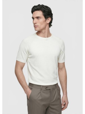 Ramsey Ekru Düz Örgü Triko