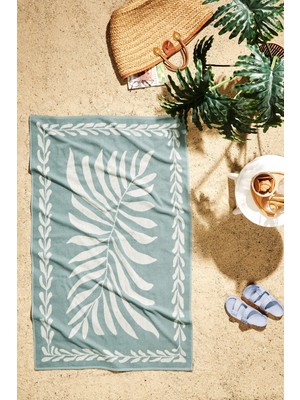 Özdilek Boho Leaf Plaj Havlusu (90X150)-YEŞIL