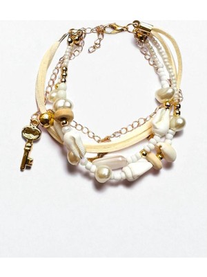 Petek Aksesuar Etnik Bohem Çoklu Bileklik Doğaltaş