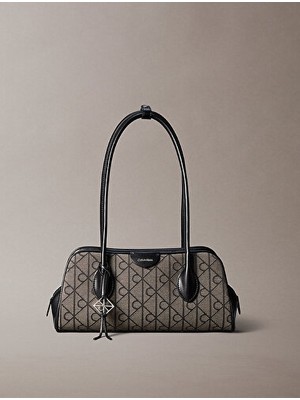 Calvin Klein Kadın Emblem Trio Jacquard Omuz Çantası