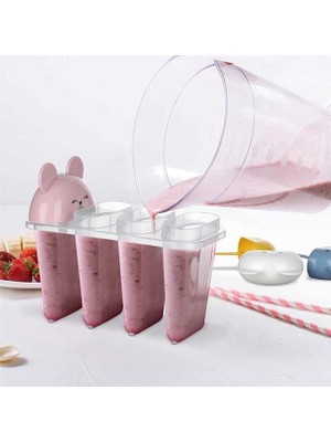 SHC4200 Sevimli Figürlü Meybuz Dondurma Kalıpları 4 Adet