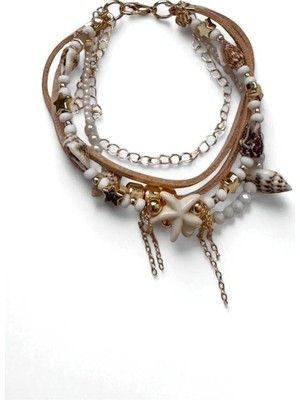 Petek Aksesuar Etnik Bohem Doğaltaş Çoklu Bileklik Renkli 19 cm Ayarlanabilir Kadın