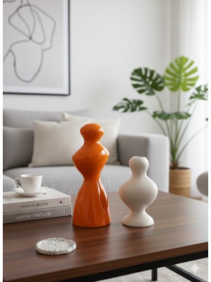 2'li Modern Dalgalı Şamdan Mumluk Seti, Biblo Dekoratif,hediyelik