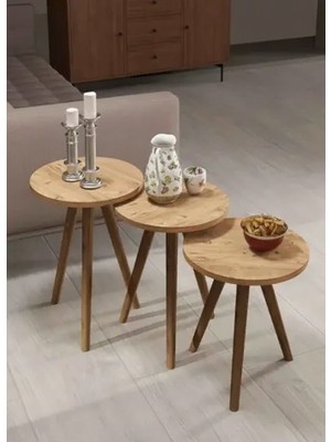 Savita Home Ahşap Zigon Sehpa