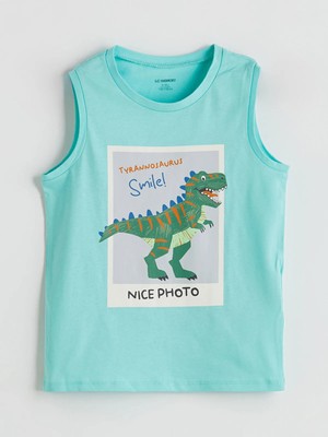 Lc Waikiki Yeni Sezon Bisiklet Yaka Dinozor Baskılı Erkek Çocuk Atlet