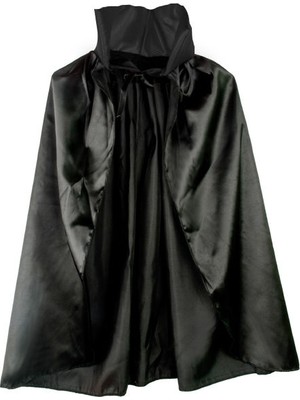 Siyah Renk Yakalı Halloween Pelerini 90 cm