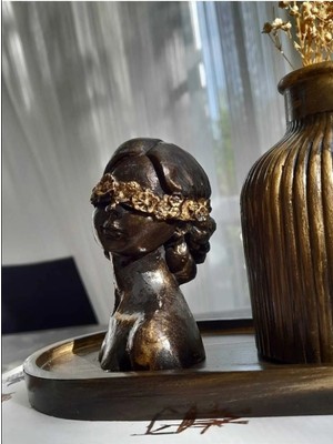 Antik Kadın Figürlü 3'lü Vazo Seti & Dekoratif Obje & Tabak & Vazo & Biblo & Dekoratif Eşya