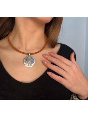 Vintage Takı Sarmal Spiral Gümüş Kaplama Silver Kolye