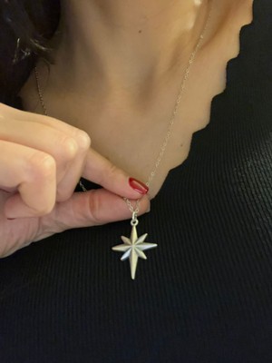Vintage Takı Antik Gümüş Kaplama Silver Kuzey Yıldızı / Kutup Yıldızı Kolye