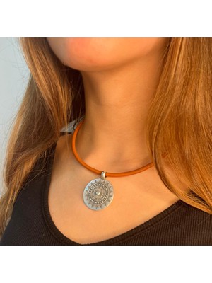 Vintage Takı Etnik Deri Ipli Kolye Vintage Kolye