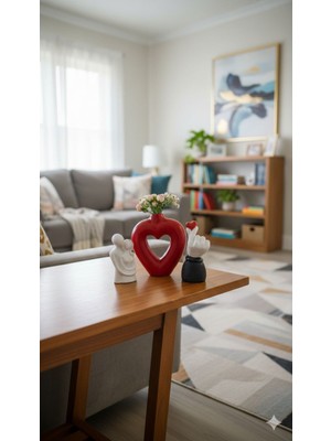 Sevgililer Gününe Özel Tasarım Kırmızılı Üçlü Hediyelik Set