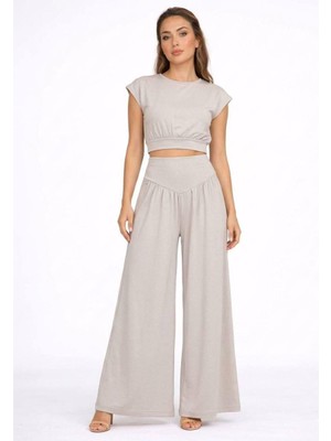 Betnur Kadın Modal Kumaş Dökümlü Rahat Kalıp Eşofman Takım