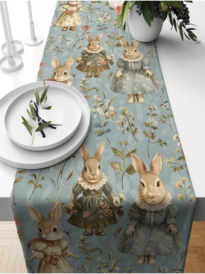 Bertille Home Ilkbahar Serisi 140X40 cm Dijital Baskılı Runner (Spring Easter Paskalya)
