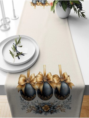 Bertille Home Ilkbahar Serisi 140X40 cm Dijital Baskılı Runner (Spring Easter Paskalya)