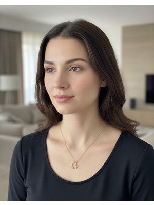 Vintage Takı Altın Rengi Gold Kalp Kolye Sevgililer Gününe Özel Sade ve Şık
