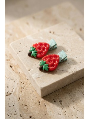 Katia & Bony Çilek Aksesuarlı 2'li Kırmızı Toka