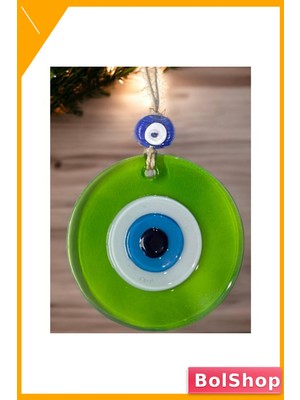 BolShop El Yapımı Cam Nazar Boncuklu Duvar Dekoru 10X10 cm