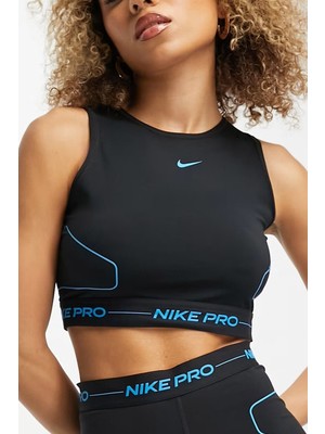 Nike Pro Training Combat Gear Dri Fit Tank Top Kadın Crop Body Spor Atlet Siyah