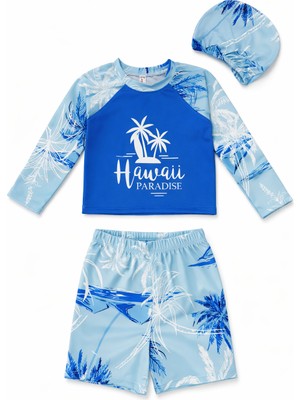 Beniizle Hawai Paradise Baskılı Erkek Çocuk Uzun Kollu Mayo