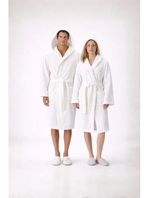 İrya Miro %100 Pamuk Bornoz Takımı Beyaz