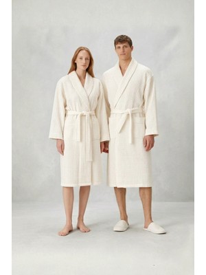 İrya Aura Waffle Bornoz Takımı Ekru