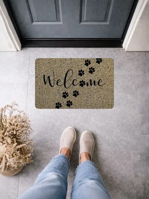 Bert Welcome Pati Izli Dijital Baskılı Pvc Kapı Önü Paspası Kaymaz Tabanlı Modern Giriş Paspası