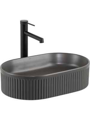 Eva Banyo Lena Tezgah Üstü Lavabo Mat Füme