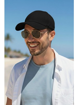 Ritagarcia Spor Şapka Siyah Gabardin Düz Desenli Günlük Kullanım İçin Ayarlanabilir
