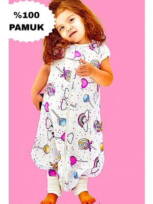 Mini Kiti Yazlık Müslin Uyku Tulumu %100 Pamuk Müslin Lolipop Çocuk Bebek Uyku Tulumu
