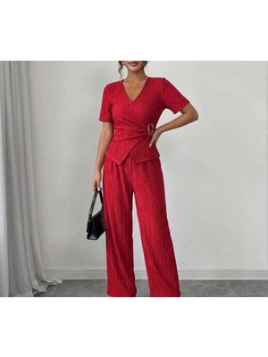 Stores36 Kadın Toka Detaylı Kruvaze Takım