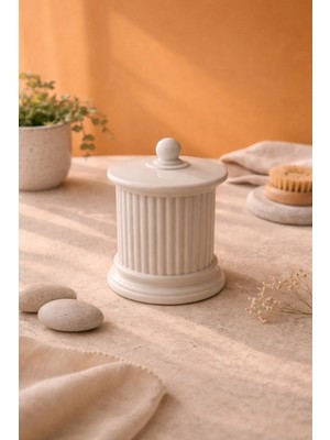 Pelius Organizer Kapaklı, Saklama Kutusu, Banyo, Makyaj Pamuğu, Kulak Çöpü, Takı ve Tütsü Düzenleyici