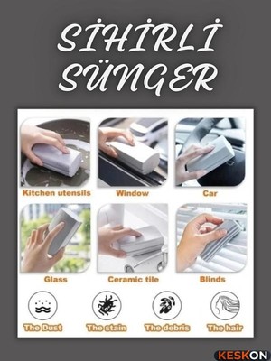 Keskon 1 Adet Çok Amaçlı Nemli Silgi Sünger | Sihirli Temizlik Süngeri | Toz ve Leke Emici