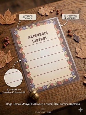 Tint and Treats Buzdolabı Alışveriş Listesi A5 – Laminasyonlu Yaz Sil – Magnetli – Yaz Sil Kalem Hediyeli