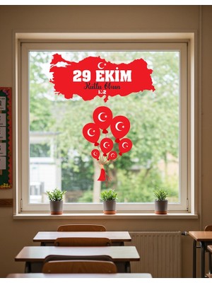 heptex 29 Ekim Cumhuriyet Bayramı Cam Süsleme Stickerları