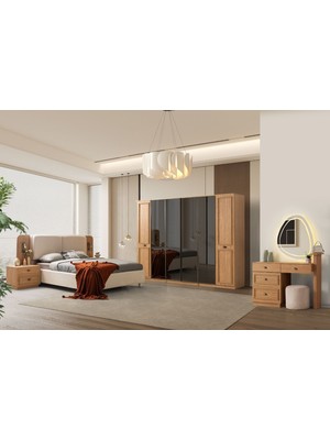 Doressa Merlin 6 Kapılı 4 Reflekte Camlı Yatak Odası Takımı