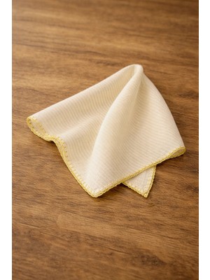 Defne Apollon İpekçilik Hatay Sarısı %100 Barış Ipeği El Dokuma Fular 50 x 50 cm El Işlemeli R012