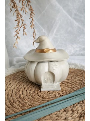 Pelius Şapkalı Balkabağı, Dekoratif Mumluk, Takı Kutusu, Dekoratif Obje, Biblo