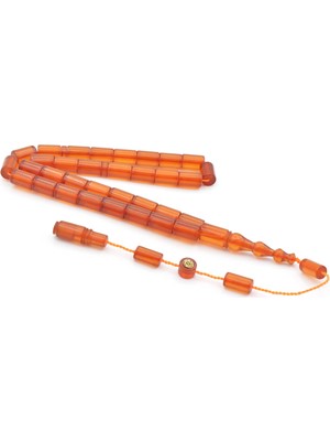 Murty99 Hikmet Al Said Imzalı Kesme Model Turuncu Ateş Kehribar Tesbih