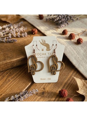 Koçak Takı Ahşap Küpe Modern Özgün Minimalist Takı Model No 256