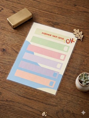 Tint and Treats Buzdolabı Alışkanlık Takip Listesi A5 – Laminasyonlu Yaz Sil – Magnetli – Yaz Sil Kalem Hediyeli
