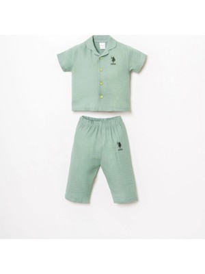 U.S. Polo Assn. U.s.polo Erkek Bebek Gömlek Pijama Takımı - Mint