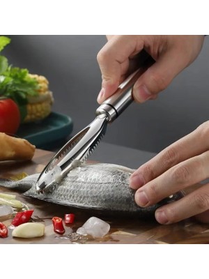 Sunup SN-29726 Profesyonel Paslanmaz Çelik Balık Pulu Kazıyıcı ve Çok Amaçlı Sebze Oyacağı 230mm