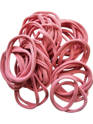 Hobiceyiz Dikişsiz Saç Bandı 50 Adet Koyu Pudra