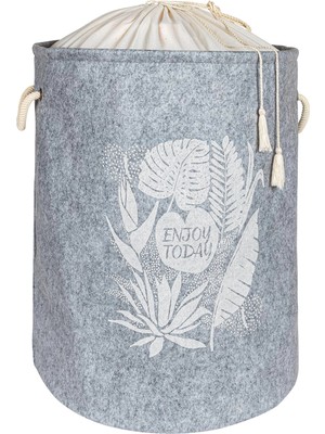 Nuveden Torbalı ve Kulplu Püskül Detaylı Düzenleyici Çok Amaçlı Organizer Keçe Sepet -03631